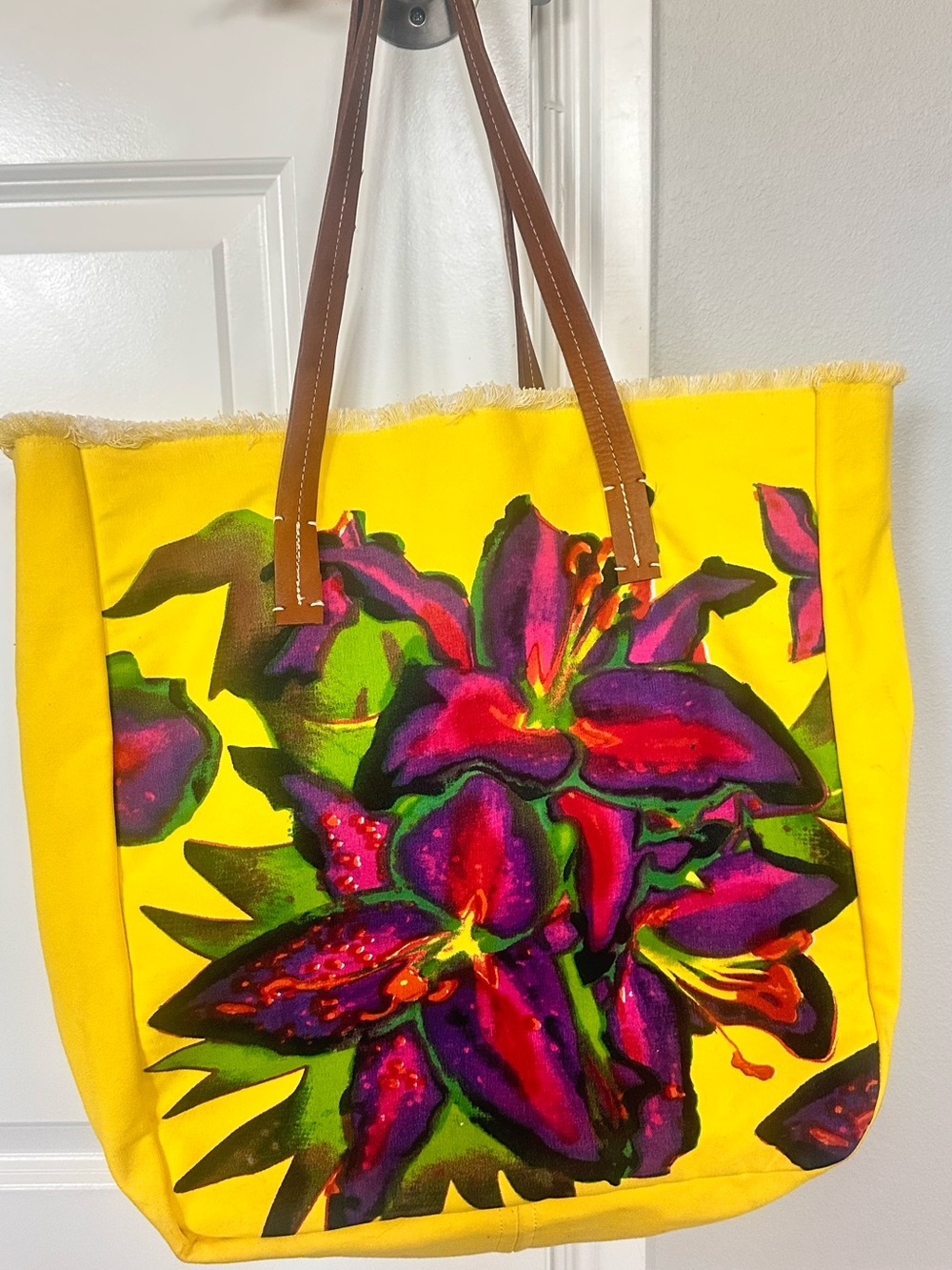 Jasper & Jeera Yellow Floral Canvas Tote Bag